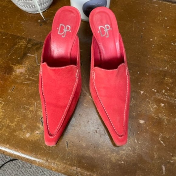 Donald J. Pliner Red Suede Mules - Size 6 1/2 - Picture 2 of 14